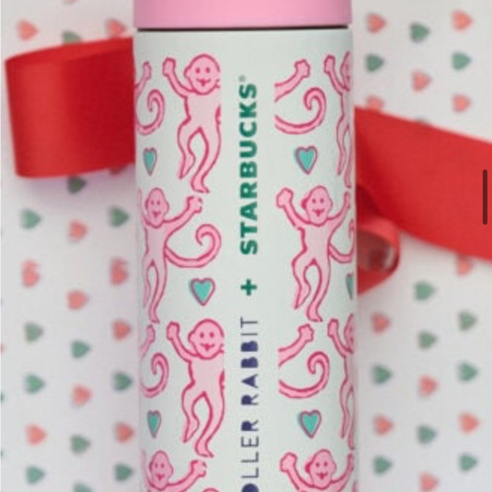 Roller Rabbit Pink Coffee Tumbler NWT